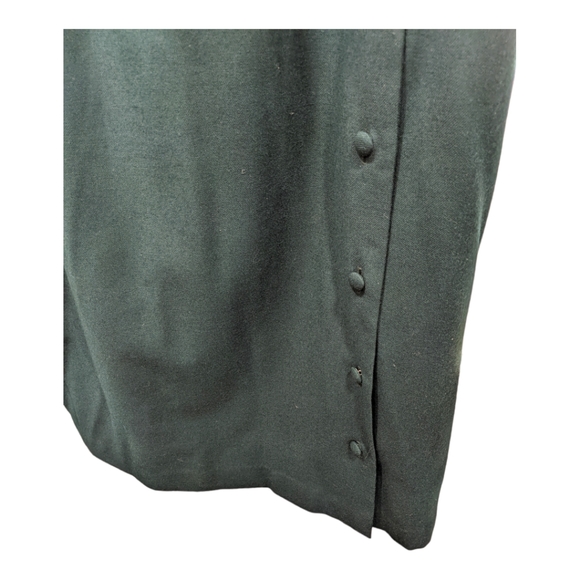 Vintage Hunter Green 100% Wool Button Down Full Length Skirt Size 14 - Picture 2 of 7